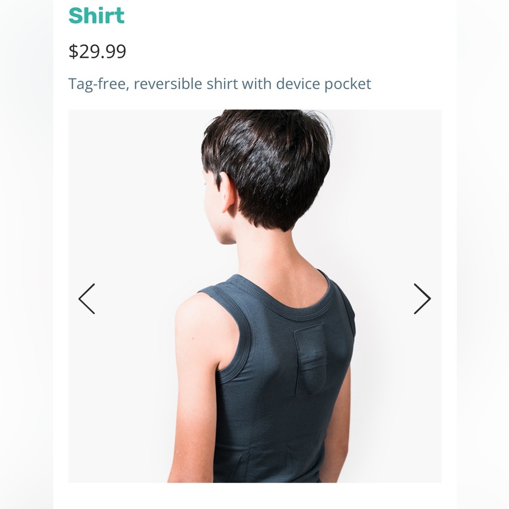 Angelsense Reversible Tag-Free Shirt with Device Pocket kids Large